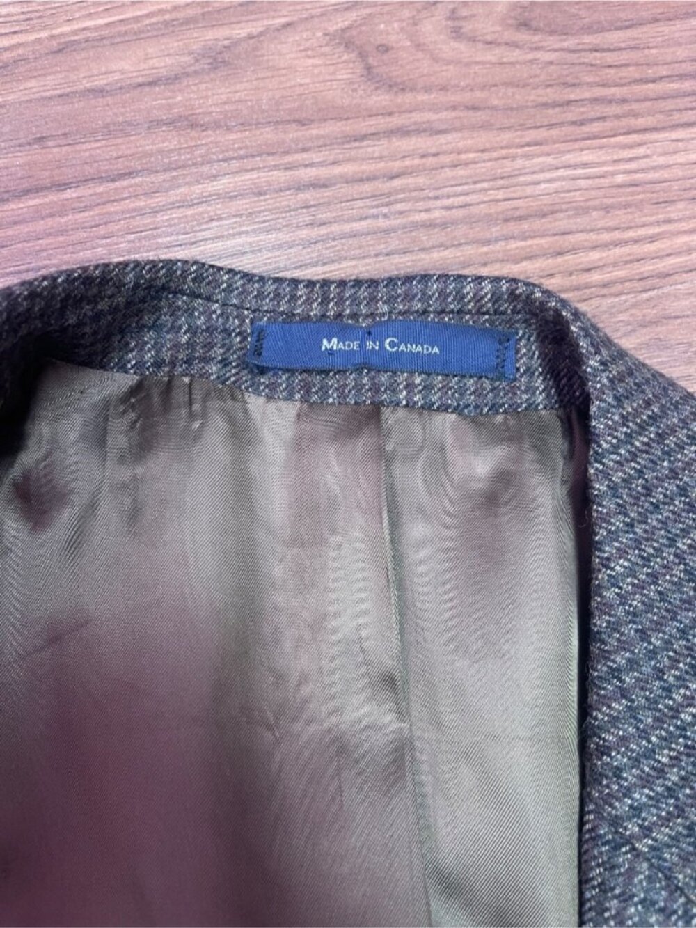 Chaps Ralph Lauren Vintage Houndstooth Tweed Sport Coat Wool Brown Men's 46R - Picture 11 of 13